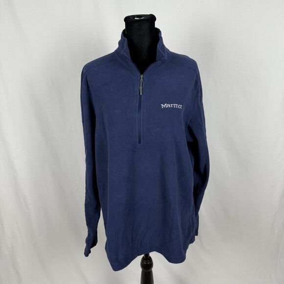 Marmot Polartec Navy Blue Half Zip - Men’s M - Picture 2 of 12